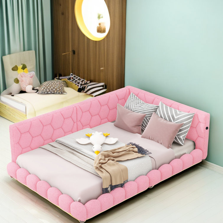 Pink on sale upholstered daybed